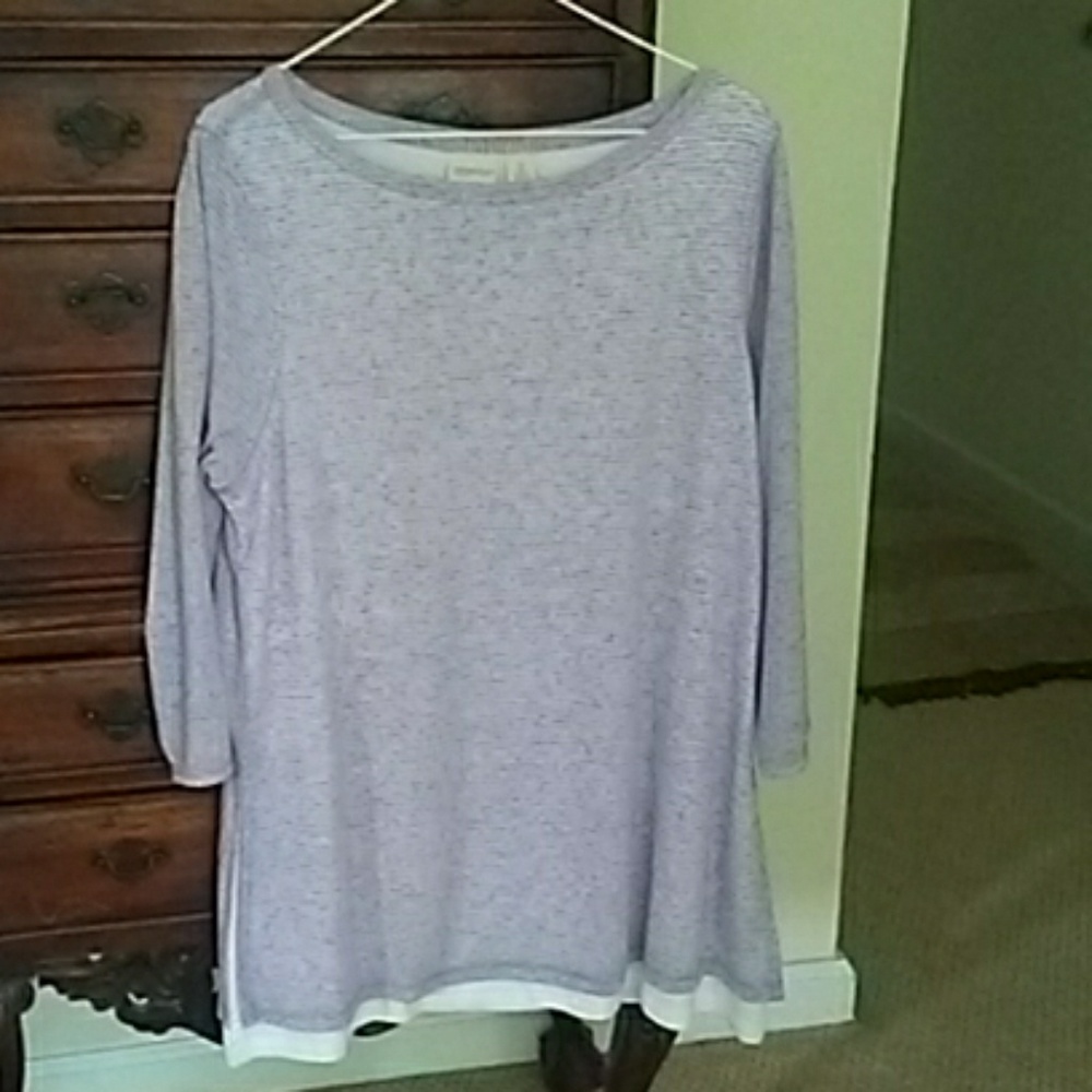 Purple and white tunic Top.  Zenergy by Chico's